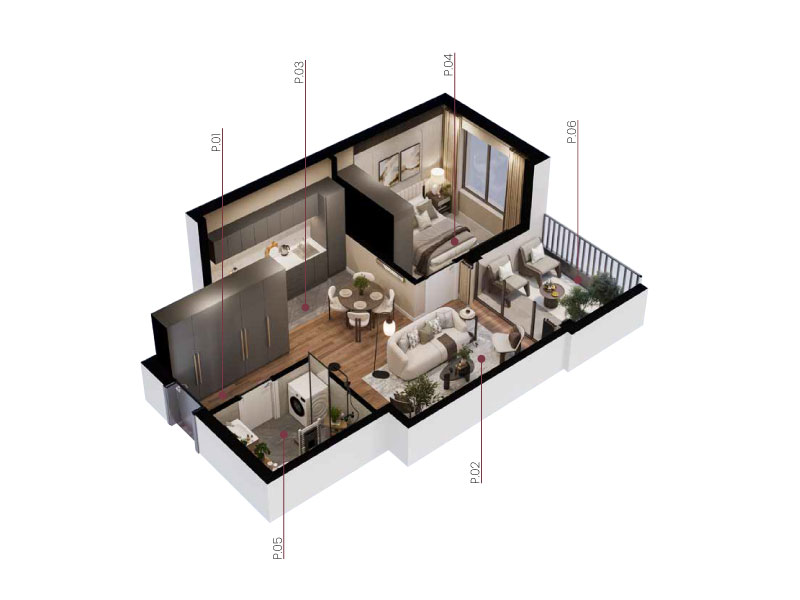 3D prikaz stana A16