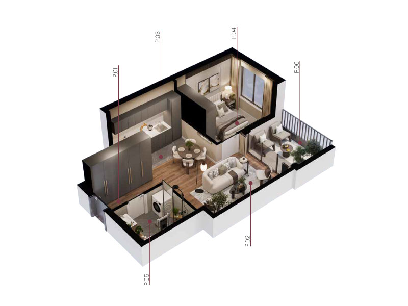 3D prikaz stana A25