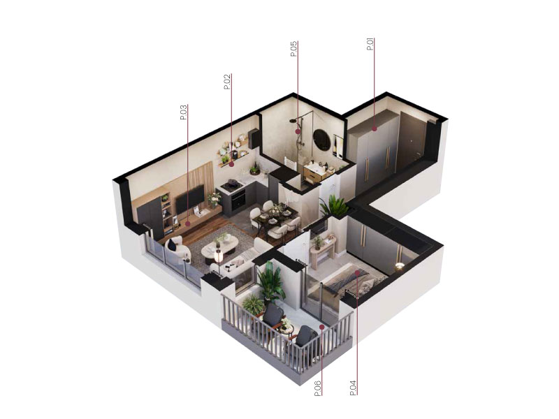 3D prikaz stana A28