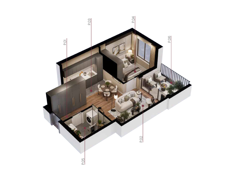 3D prikaz stana A7