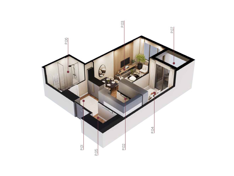 3D prikaz stana B20