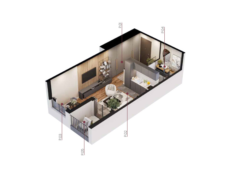 3D prikaz stana B23