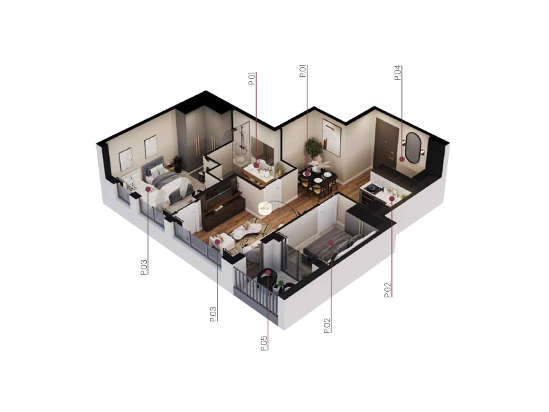 3D prikaz stana B24