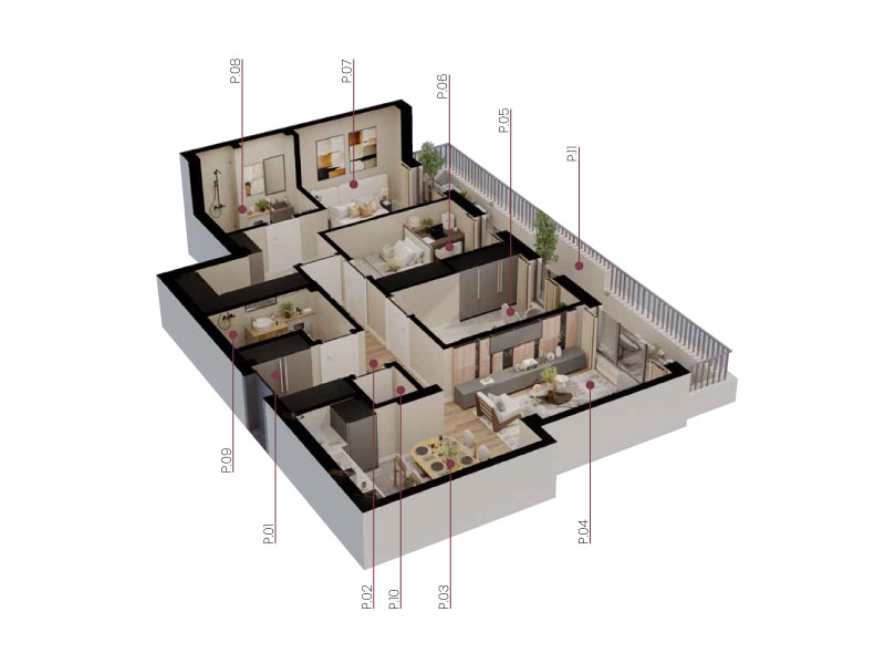 3D prikaz stana B33
