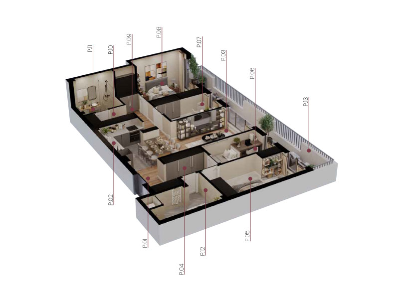 3D prikaz stana B34