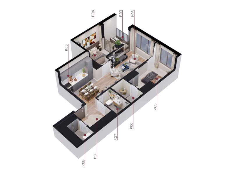 3D prikaz stana C27