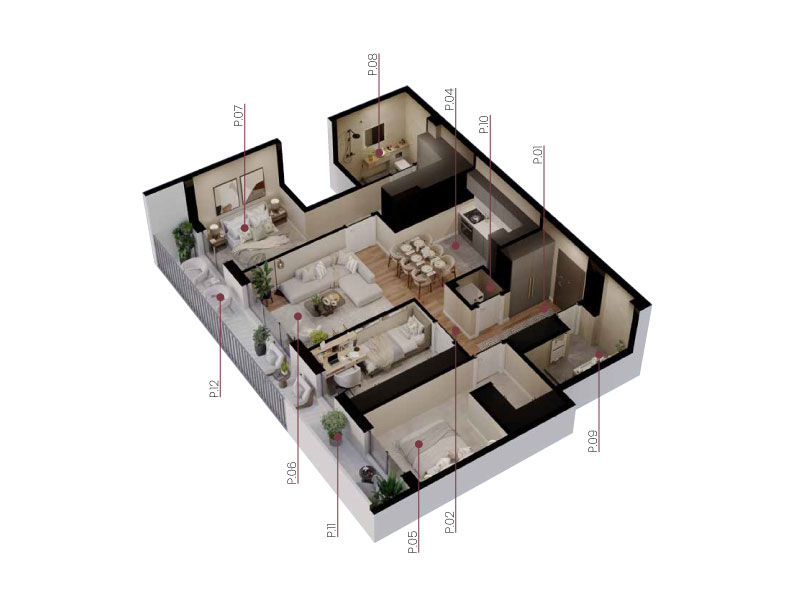 3D prikaz stana C41